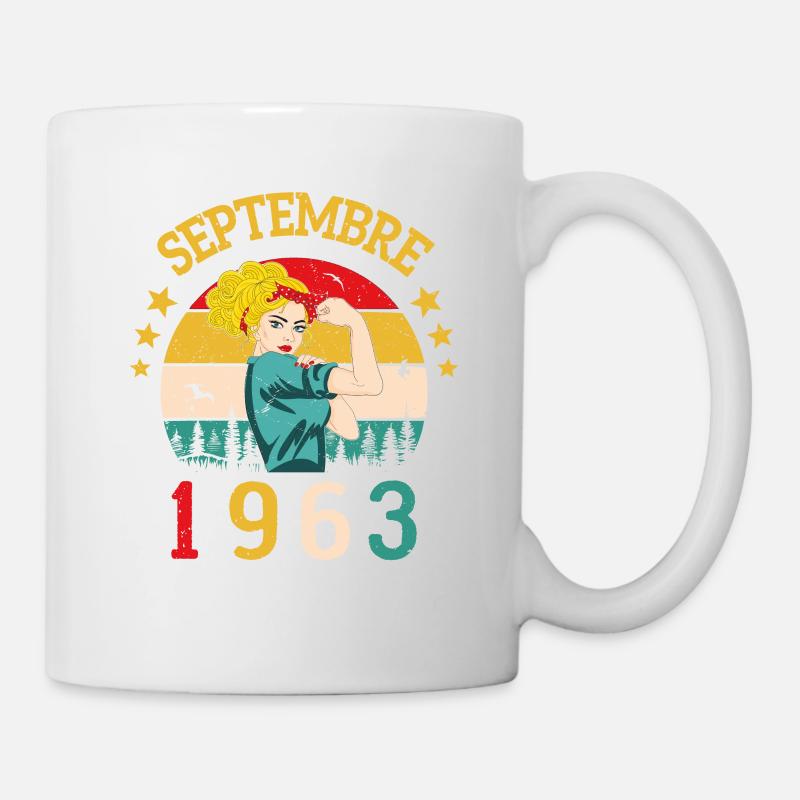 Septembre 1963 Anniversaire Vintage Idée Cadeau - Mug blanc - blanc