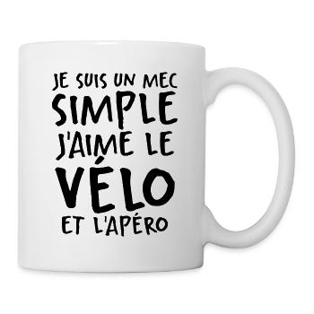 J'aime Le Vélo Et L'apéro - Mug blanc - blanc - Droite