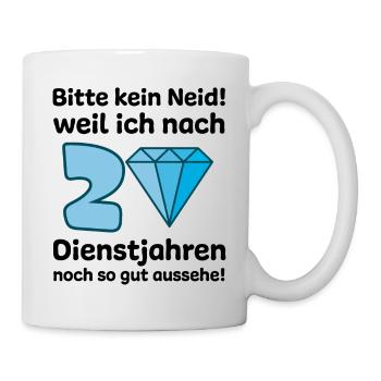 Dienstjubiläum 20 Jahre Firmenjubiläum Geschenk - Tasse - Weiß - Rechts