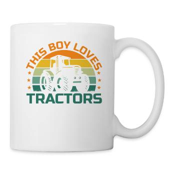This boy loves tractors! Farmer Kids, Boy - Mug - white - Right