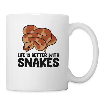 La vie est meilleure avec les serpents - Mug blanc - blanc - Droite