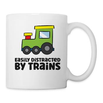 Easily Distracted By Trains - Mug - white - Right