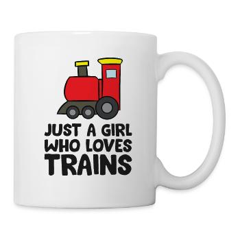 Juste une fille qui aime les trains - Mug blanc - blanc - Droite