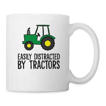 Farming Quote Tracteur facilement distrait par - Mug blanc - blanc - Droite