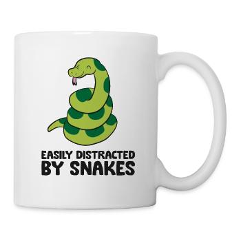 Serpents Reptile Lover facilement distrait par les serpents - Mug blanc - blanc - Droite