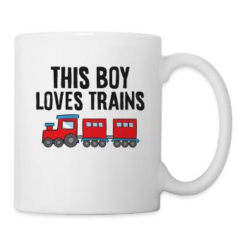 This Boy Loves Trains - Mug - white - Right
