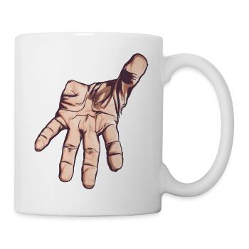 reaching hand, vector art - Mug - white - Right