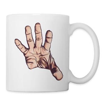 Saisie / étirement de la main, Art vectoriel - Mug blanc - blanc - Droite