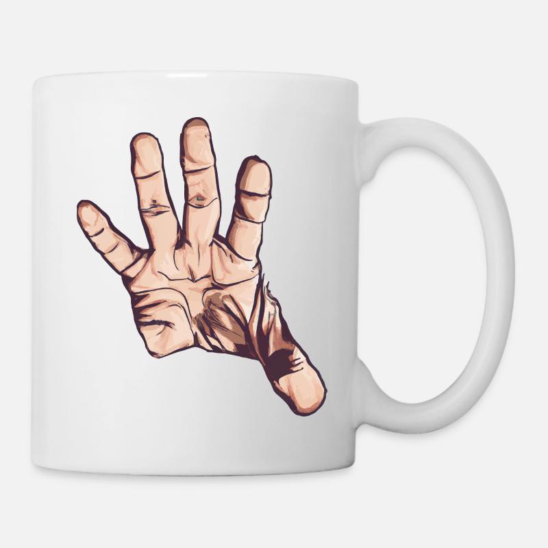 Hand greifend / ausgestreckt, Vector Art - Tasse - Weiß