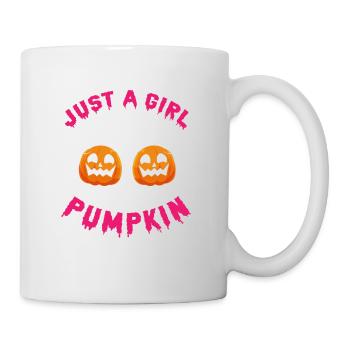 Girl Who Scared In The Pumpkin Funny Halloween - Tasse - Weiß - Rechts