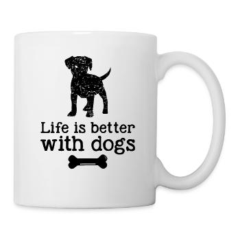 La vie est meilleure avec les chiens - Mug blanc - blanc - Droite