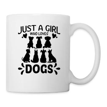 JUSTE UNE FILLE QUI AIME LES CHIENS - Mug blanc - blanc - Droite
