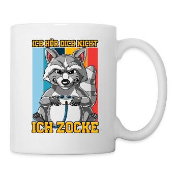 Zocken Gaming Ich Höre Dich Nicht Ich Zocke - Tasse - Weiß - Rechts