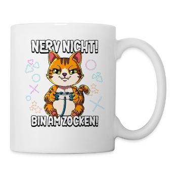 Zocken Gaming Nerv Nicht Bin Am Zocken - Tasse - Weiß - Rechts