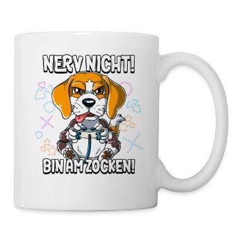 Zocken Gaming Nerv Nicht Bin Am Zocken - Tasse - Weiß - Rechts