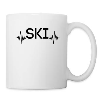 Battement de cœur de ski - Mug blanc - blanc - Droite