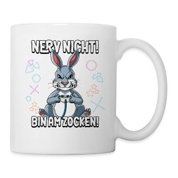 Zocken Gaming Nerv Nicht Bin Am Zocken - Tasse - Weiß - Rechts