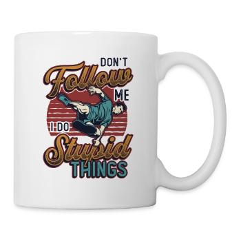 I do stupid things, parkour, free running. - Mug - white - Right