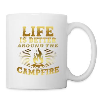 feu de camp - Mug blanc - blanc - Droite