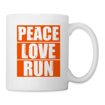 frieden liebe rennen - Tasse - Weiß - Rechts