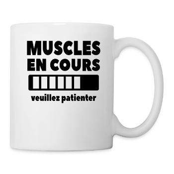 Muscles En Cours Veuillez Patienter - Mug blanc - blanc - Droite