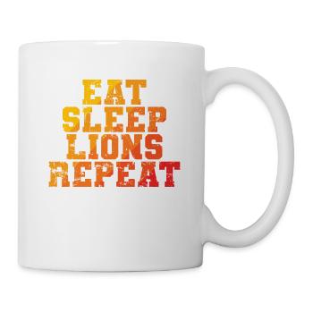 Manger Sommeil Lions Répéter Afrique Lion Prédateur - Mug blanc - blanc - Droite