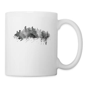 Skyline Gebäude Stadt Silhouette Umriss - Tasse - Weiß - Rechts