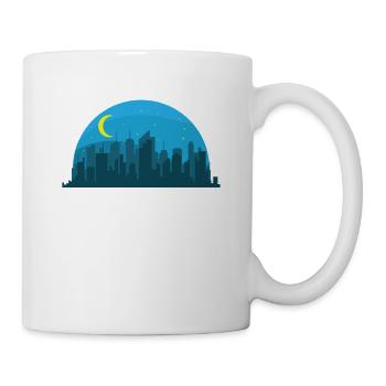 Skyline bei Nacht Gebäude Stadt Silhouette - Tasse - Weiß - Rechts