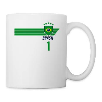 Brésil Maillot de fan de football brésilien Seleção - Mug blanc - blanc - Droite
