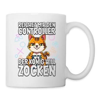 Videospiel Gaming Katze Zocken - Tasse - Weiß - Rechts