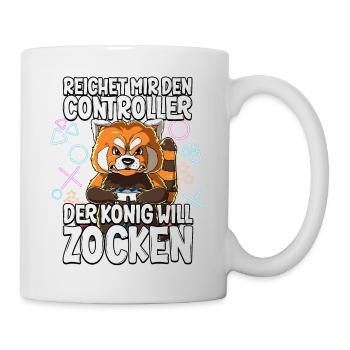 Videospiel Gaming Roter Panda Zocken - Tasse - Weiß - Rechts