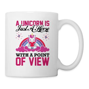 Pferd mit einem Standpunkt Unicorn - Tasse - Weiß - Rechts