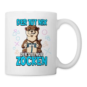 Zocken Gaming Der Tut Nix Der Will Nur Zocken - Tasse - Weiß - Rechts