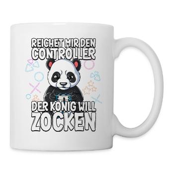 Videospiel Gaming Panda Zocken - Tasse - Weiß - Rechts