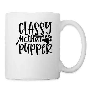 Stilvolle Welpen Mutter - Tasse - Weiß - Rechts