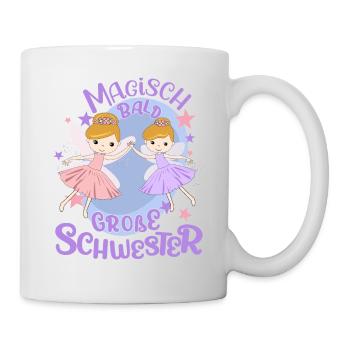 Bald Große Schwester Idee Fee Geschwistern - Tasse - Weiß - Rechts