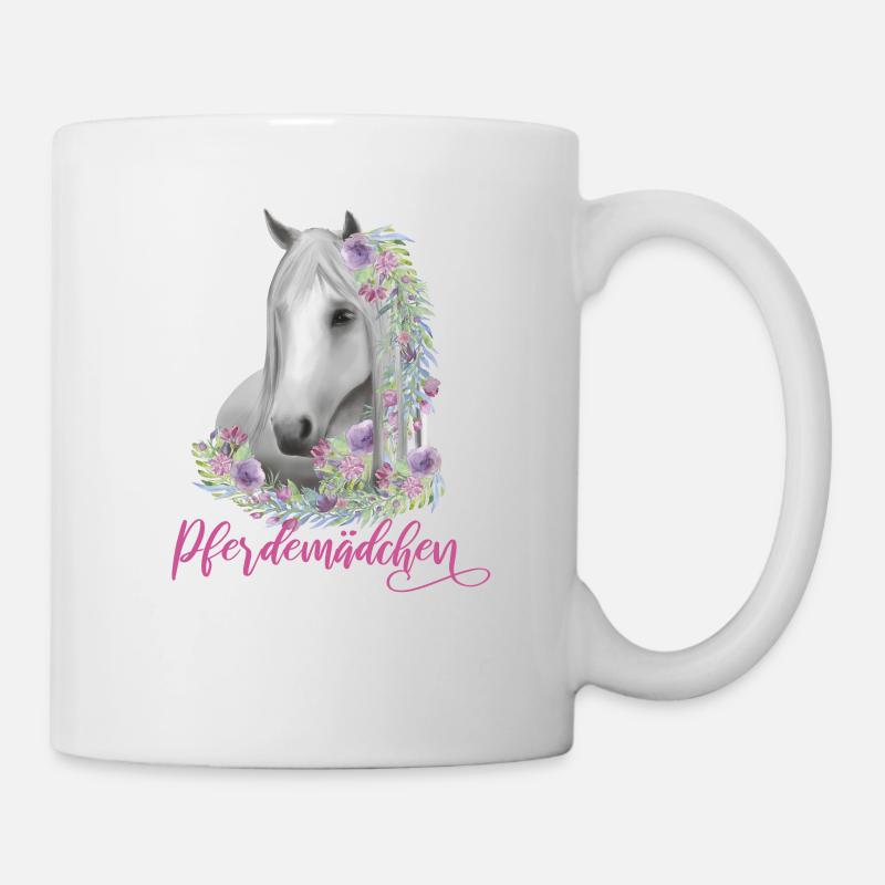 Pferdemädchen Reiten Pferde Geschenk - Tasse - Weiß