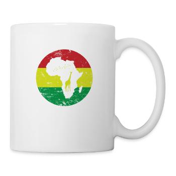 Giraffe Umriss Afrika Kontinent Karte - Tasse - Weiß - Rechts