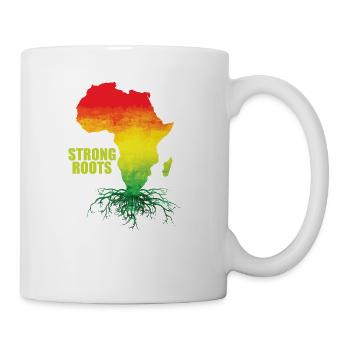 Strong Roots Land Kontinent Afrika Karte - Tasse - Weiß - Rechts