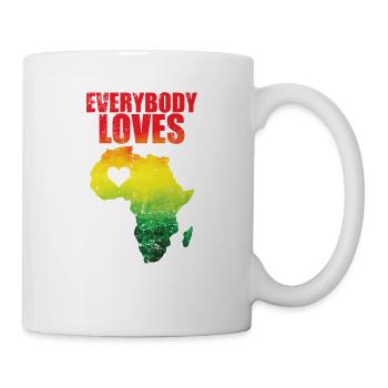 Everybody Loves Kontinent Afrika Karte - Tasse - Weiß - Rechts