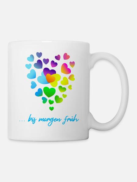 Herzen bunte Herzen Herzen Haufen - Tasse - Weiß