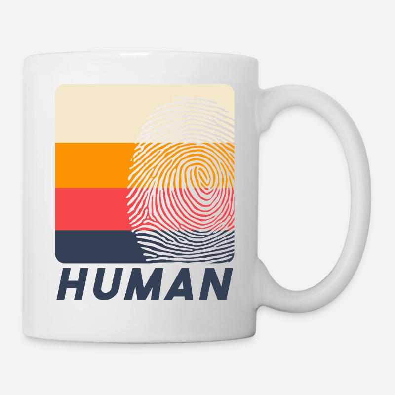 Empreintes digitales humaines - Mug blanc - blanc