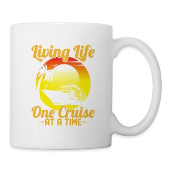 Living Life One Cruise At A Time Crusing Vacation - Mug - white - Right