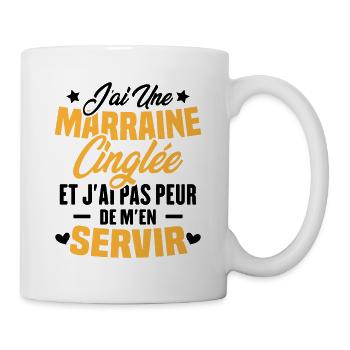 J'ai une marraine cinglée et je peux m'en servir - Mug blanc - blanc - Droite