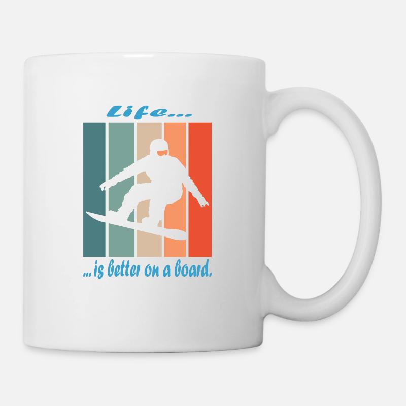 Snowboard - Life is better on a board - Mug - white