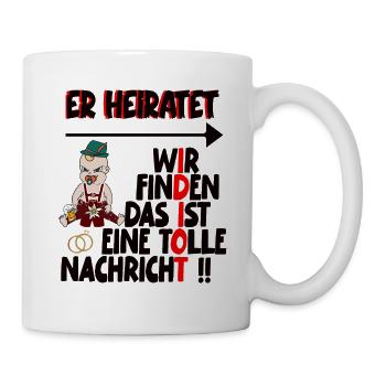 poltern Er heiratet - Tasse - Weiß - Rechts