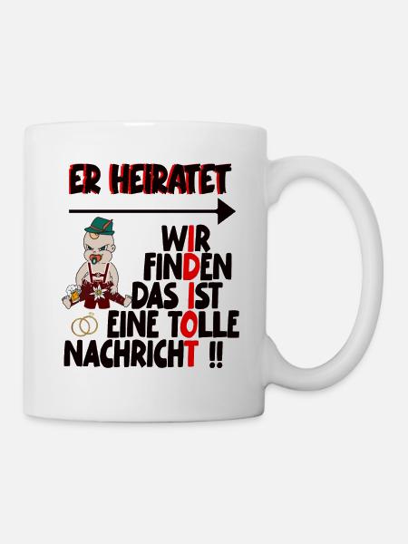poltern Er heiratet - Tasse - Weiß