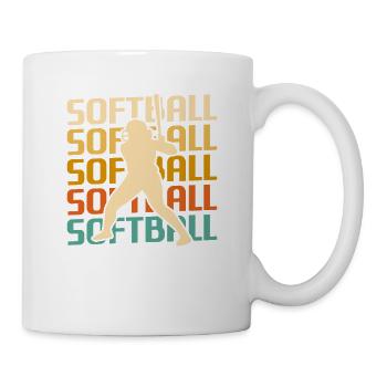 Joueur de Softball Classique Rétro Vintage - Mug blanc - blanc - Droite