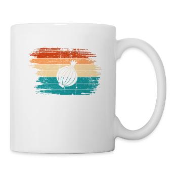 Onion Lover Retro Vegetables Vegan Gift idea - Tasse - Weiß - Rechts