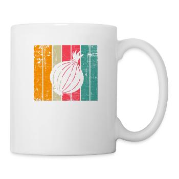 Onion Lover Retro Vegetables Vegan Gift idea - Tasse - Weiß - Rechts